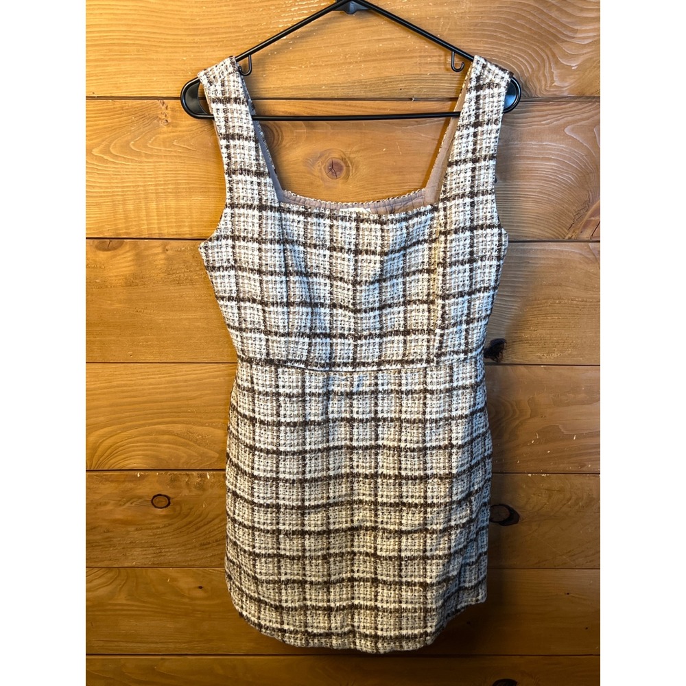 Kori Womens Brown Plaid Tweed Sleeveless Mini Romper Dress Small Chic
Date night